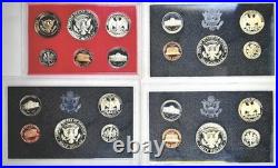 United States Proof Sets Lot Of 35 1982-1985, 1987, 1990, 1992 OGP 5 sets per yr