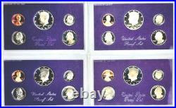 United States Proof Sets Lot Of 35 1982-1985, 1987, 1990, 1992 OGP 5 sets per yr