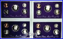 United States Proof Sets Lot Of 35 1982-1985, 1987, 1990, 1992 OGP 5 sets per yr