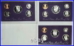 United States Proof Sets Lot Of 35 1982-1985, 1987, 1990, 1992 OGP 5 sets per yr