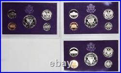 United States Proof Sets Lot Of 35 1982-1985, 1987, 1990, 1992 OGP 5 sets per yr
