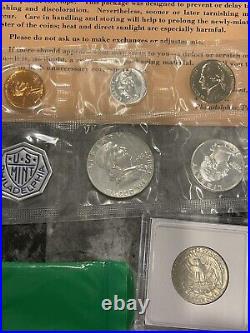 United States Silver Proof Sets 1957, 1962, 1964 Plus 3 Silver quaters & 2 Halfs