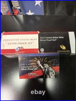 Us Mint 2009, 2012 & 2026 Silver Proof Mint Sets In Original Us Government