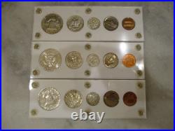 Us Mint Proof Set 1960+1963+1964-5 Coin 90% Silver Half Dollars/dimes-white Case