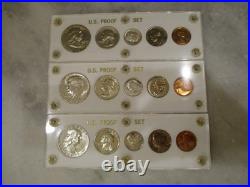Us Mint Proof Set 1960+1963+1964-5 Coin 90% Silver Half Dollars/dimes-white Case
