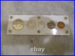 Us Mint Proof Set 1960+1963+1964-5 Coin 90% Silver Half Dollars/dimes-white Case