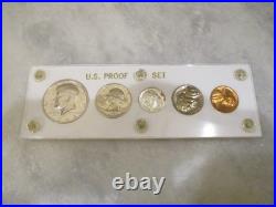 Us Mint Proof Set 1960+1963+1964-5 Coin 90% Silver Half Dollars/dimes-white Case