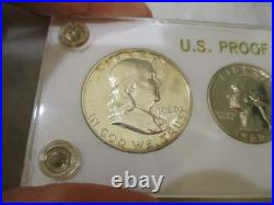 Us Mint Proof Set 1960+1963+1964-5 Coin 90% Silver Half Dollars/dimes-white Case