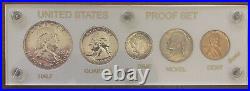 Very Nice 1953 Silver Proof Set In Hard Plastic Holder Free U S Shipping