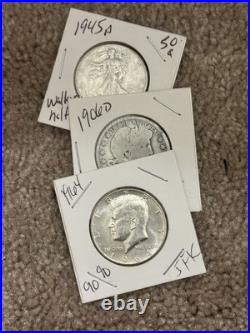 Vintage U. S. Silver Coin Lot 3 Proof Sets, 78-S DMPL, 3oz. 999 Silver, Halves