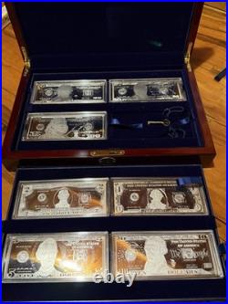 Washington Mint Silver Proof Bill Set 1oz Each With COA & Box from $1 to $00 7oz