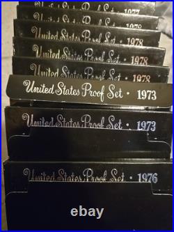 Wholesale Lot Of 19! Proof Sets U. S. Mint 6 Proof Ike Dollars! 1973-78 High FV
