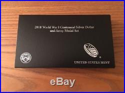 World War I Centennial 2018 Silver Dollar and Army Medal Set In Hand